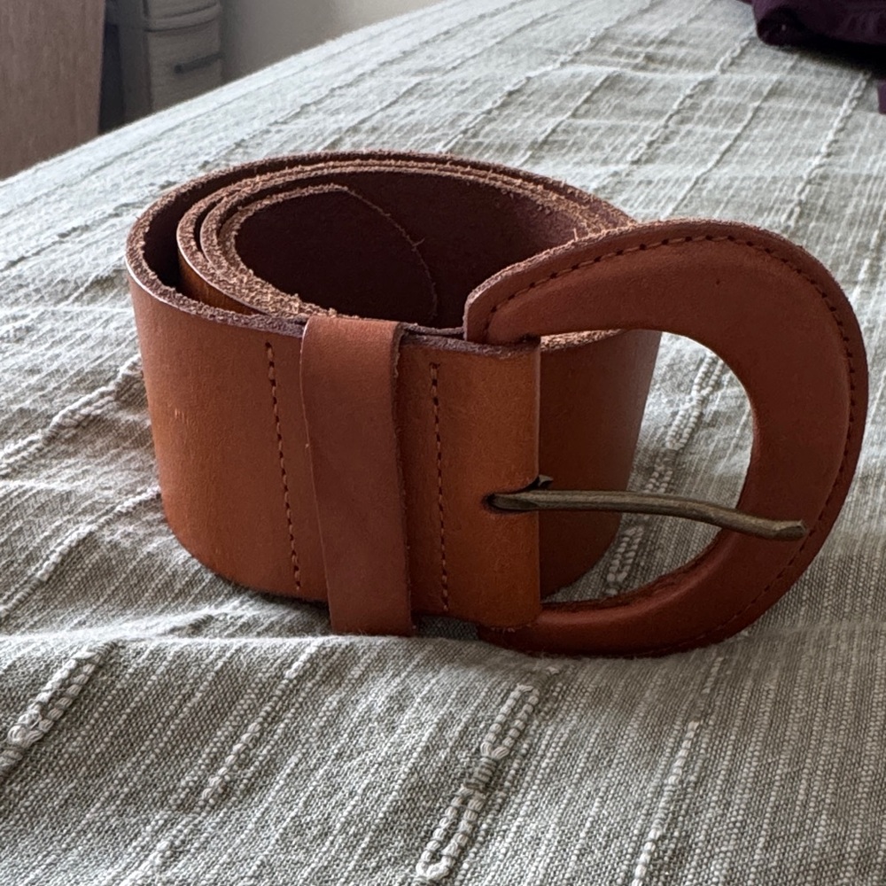 Brown leather belt